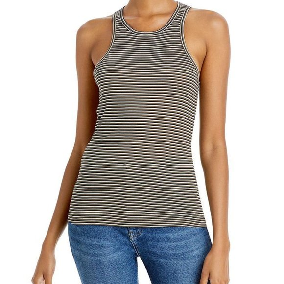 Theory Jersey Light Stripe Racerback Tank M - Picture 1 of 7